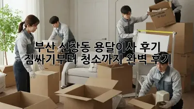 부산 신창동 용달이사 후기: 짐싸기부터 청소까지 완벽 후기!